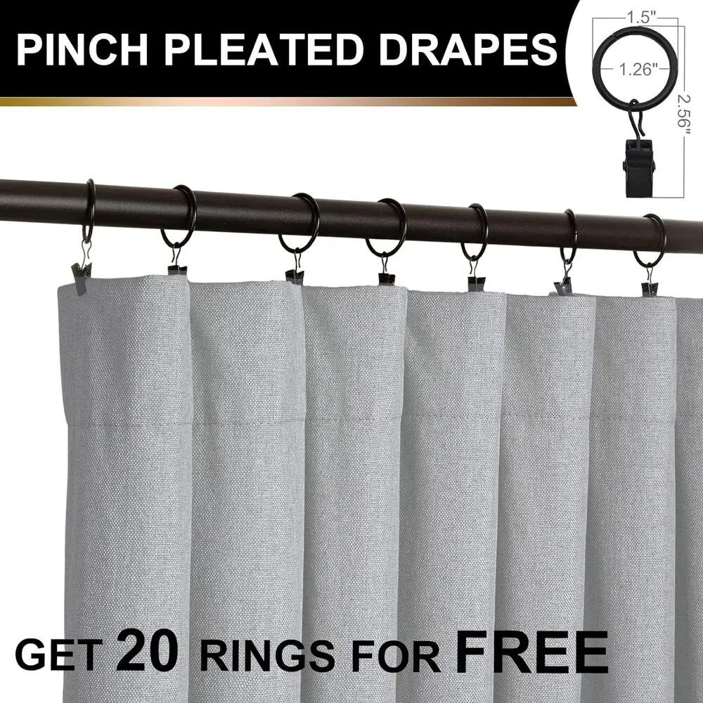 Blackout Curtains for Bedroom 63 In Long/50 in Wide Each Panel, Grey